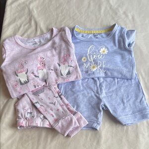 Laura Ashley Kids Pajama Set - Pink and Lavender/Light Blue